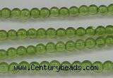 COQ201 15.5 inches 3mm - 4mm round natural olive quartz beads