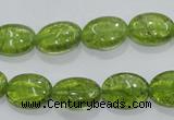 COQ36 15.5 inches 10*14mm oval dyed olive quartz beads wholesale