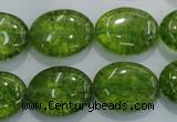 COQ37 15.5 inches 15*20mm oval dyed olive quartz beads wholesale