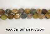 COS270 13*18mm - 15*20mm faceted nuggets ocean stone beads