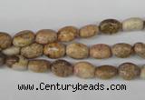COV04 15.5 inches 6*8mm oval picture jasper beads wholesale