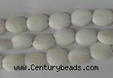 COV48 15.5 inches 8*10mm oval white shell beads wholesale