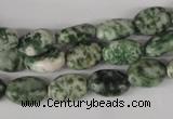 COV52 15.5 inches 8*12mm oval green spot gemstone beads wholesale