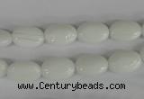 COV58 15.5 inches 8*12mm oval white porcelain beads wholesale