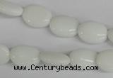 COV82 15.5 inches 10*14mm oval white porcelain beads wholesale