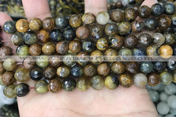 CPB1065 15.5 inches 4mm faceted round natural pietersite beads