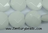 CPB313 15 inches 18*18mm faceted heart white porcelain beads