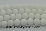 CPB410 15.5 inches 4mm round matte white porcelain beads