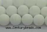 CPB413 15.5 inches 10mm round matte white porcelain beads