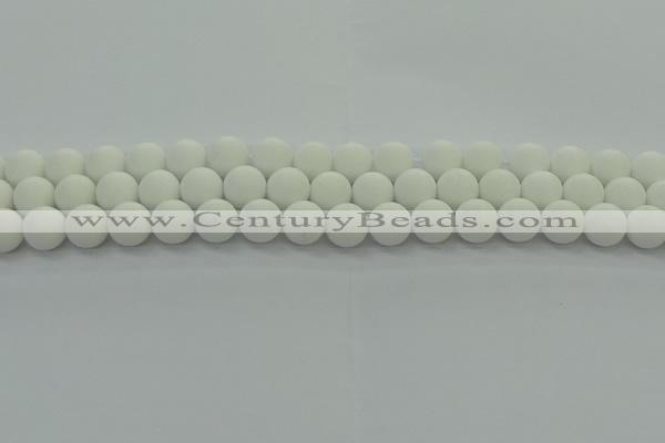 CPB413 15.5 inches 10mm round matte white porcelain beads