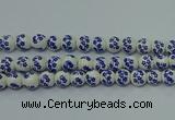 CPB501 15.5 inches 6mm round Painted porcelain beads