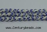 CPB515 15.5 inches 14mm round Painted porcelain beads