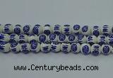 CPB531 15.5 inches 6mm round Painted porcelain beads