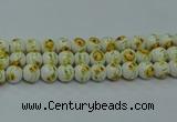 CPB562 15.5 inches 8mm round Painted porcelain beads