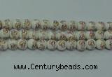 CPB571 15.5 inches 6mm round Painted porcelain beads