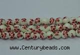 CPB611 15.5 inches 6mm round Painted porcelain beads