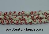 CPB612 15.5 inches 8mm round Painted porcelain beads