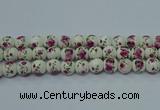CPB633 15.5 inches 10mm round Painted porcelain beads