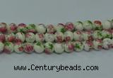 CPB652 15.5 inches 8mm round Painted porcelain beads