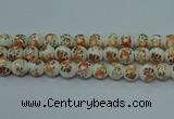 CPB671 15.5 inches 6mm round Painted porcelain beads