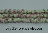 CPB681 15.5 inches 6mm round Painted porcelain beads