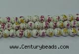 CPB691 15.5 inches 6mm round Painted porcelain beads