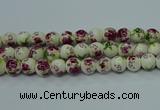 CPB701 15.5 inches 6mm round Painted porcelain beads