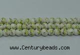 CPB722 15.5 inches 8mm round Painted porcelain beads