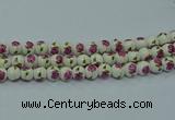 CPB742 15.5 inches 8mm round Painted porcelain beads