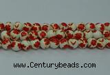 CPB764 15.5 inches 12mm round Painted porcelain beads