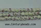 CPB771 15.5 inches 6mm round Painted porcelain beads