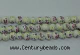 CPB772 15.5 inches 8mm round Painted porcelain beads