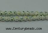 CPB782 15.5 inches 8mm round Painted porcelain beads