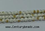 CPB803 15.5 inches 10mm round Painted porcelain beads