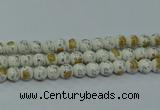 CPB805 15.5 inches 14mm round Painted porcelain beads
