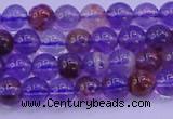 CPC600 15.5 inches 4mm round purple phantom quartz beads