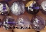 CPC612 15.5 inches 10mm round purple phantom quartz beads