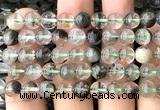 CPC722 15 inches 8mm round natural green phantom quartz beads