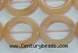 CPI105 15.5 inches 25mm donut pink aventurine jade beads