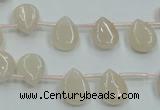 CPI12 15.5 inches 10*12mm top-drilled teardrop pink aventurine jade beads