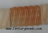 CPI156 15.5 inches 25*35mm carved rectangle pink aventurine jade beads