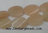 CPI157 15.5 inches 13*18mm twisted oval pink aventurine jade beads