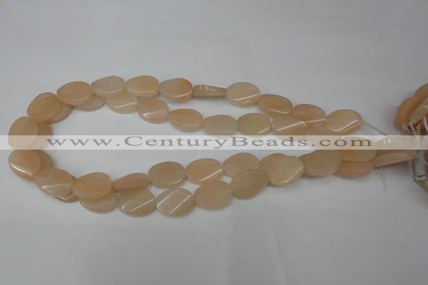 CPI157 15.5 inches 13*18mm twisted oval pink aventurine jade beads