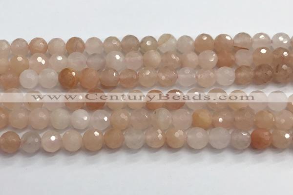 CPI216 15.5 inches 6mm faceted round pink aventurine jade beads wholesale