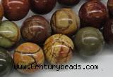 CPJ03 15.5 inches 16mm round picasso jasper beads wholesale