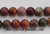 CPJ102 15.5 inches 8mm round picasso jasper gemstone beads wholesale