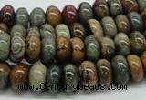 CPJ17 15.5 inches 3*6mm rondelle picasso jasper beads wholesale