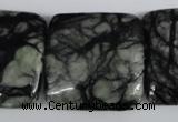 CPJ228 15.5 inches 30*30mm square green picasso jasper beads