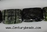 CPJ233 15.5 inches 18*25mm rectangle green picasso jasper beads