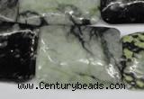 CPJ235 15.5 inches 25*30mm rectangle green picasso jasper beads